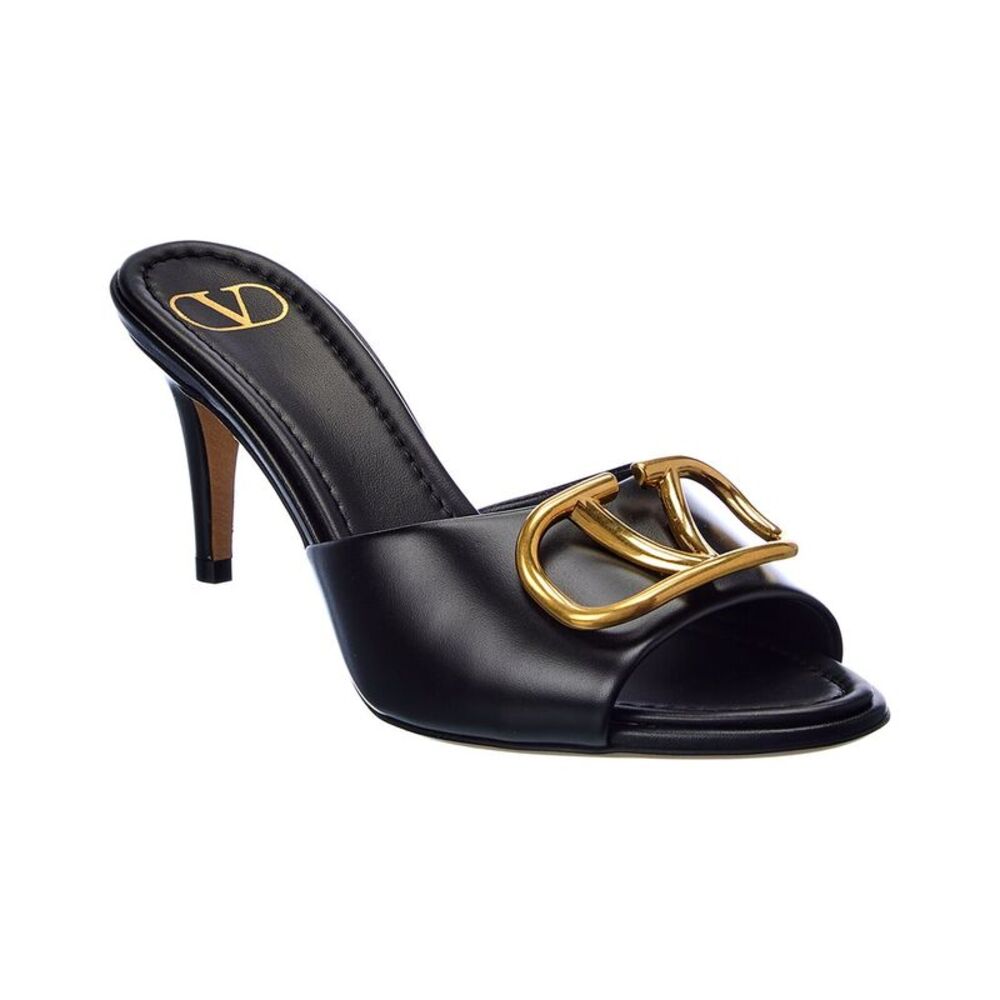 Valentino Vlogo 70 Leather Sandal, Black